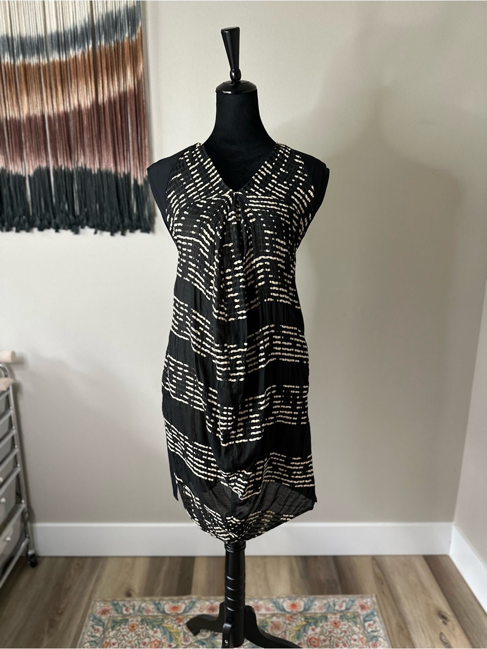 ZERO + MARIA CORNEJO Koya Black and White Abstract Print Dress Size 4